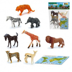 9812 Животные с картой обитания (8 шт.) Zooграфия 