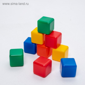 Набор цветных кубиков 9 шт. 4*4 см. арт.1200600