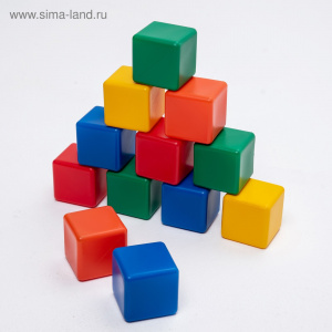 Набор цветных кубиков 12 шт. 6*6 см. арт.1180367 Соломон