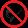 Знак P02 Запрещается пользоваться открытым огнем и курить