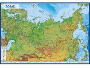 Карта Россия Физическая 1:7,5М 116х80 (с ламинацией) Глобен
