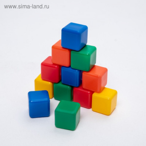 Набор цветных кубиков 12 шт. 4*4 см.