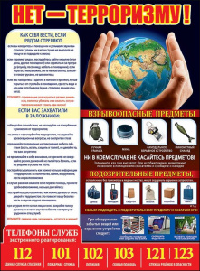 0800783 Нет терроризму. Плакат А2