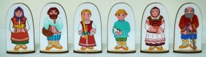 Набор кукол на подставке Семья русская 6 шт. 023.42 Наив.мир