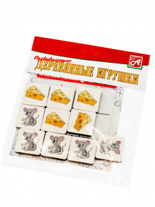 Крестики-нолики (10 фишек из дерева+поле) Анданте