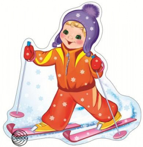 10078 Мини-плакат Мальчик на лыжах