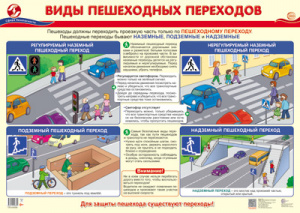 16008 Виды пешеходных переходов. Плакат А2