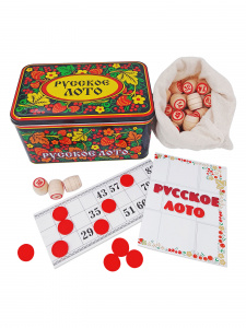 Русское лото в жестяной коробке арт.7931