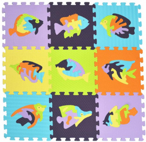 Мозаика с рыбами (9 шт.30*30см.)напольное покрытие